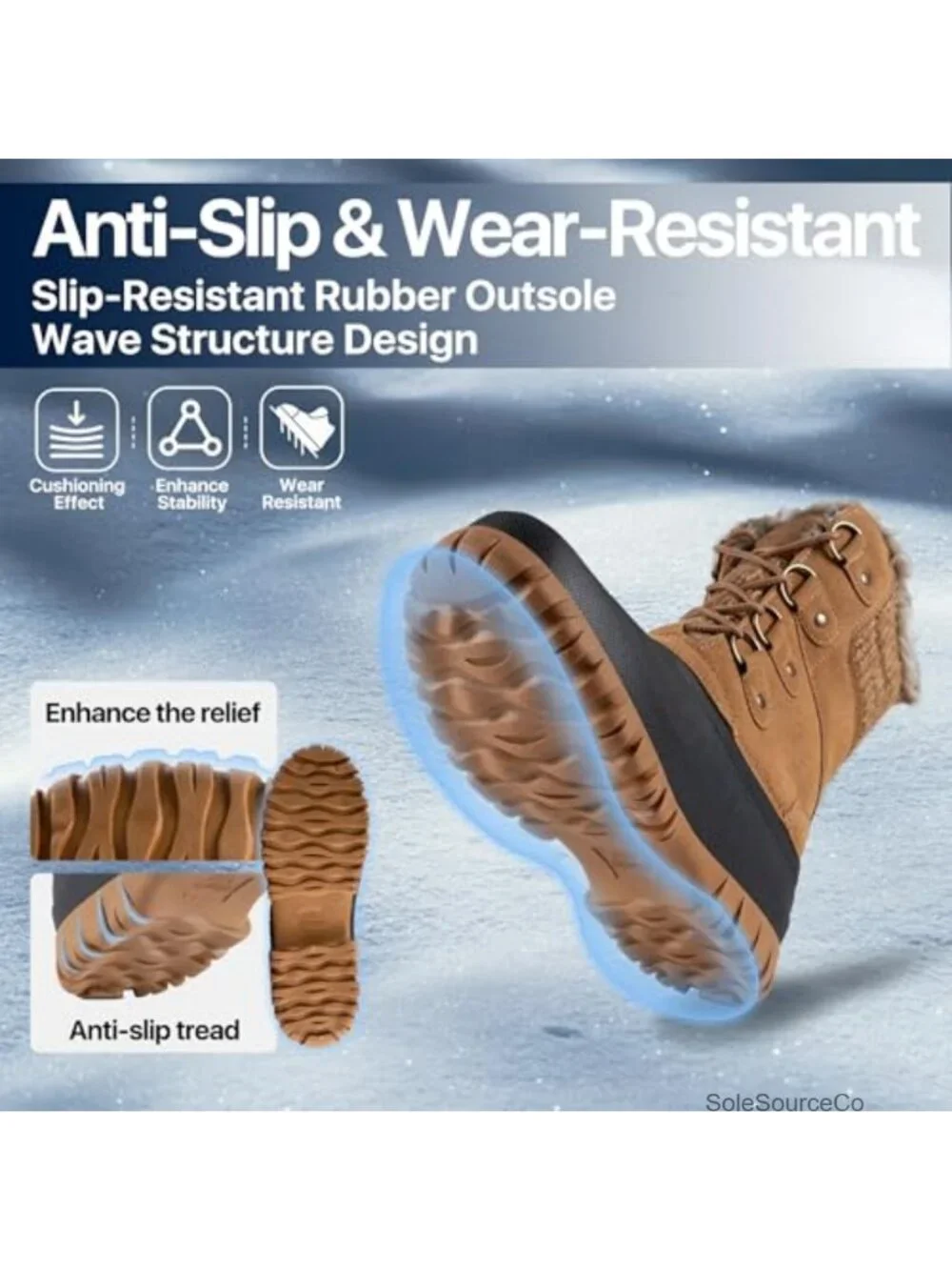 Women's Winter Snow Boots Waterproof Insulated Faux Fur Duck Boots Outdoor